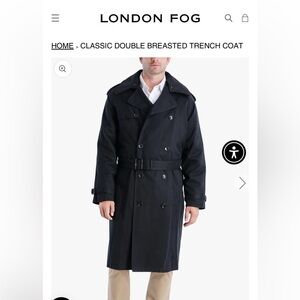 London Fog Double Breasted Trench Coat Mens 14 Thermal Insulation